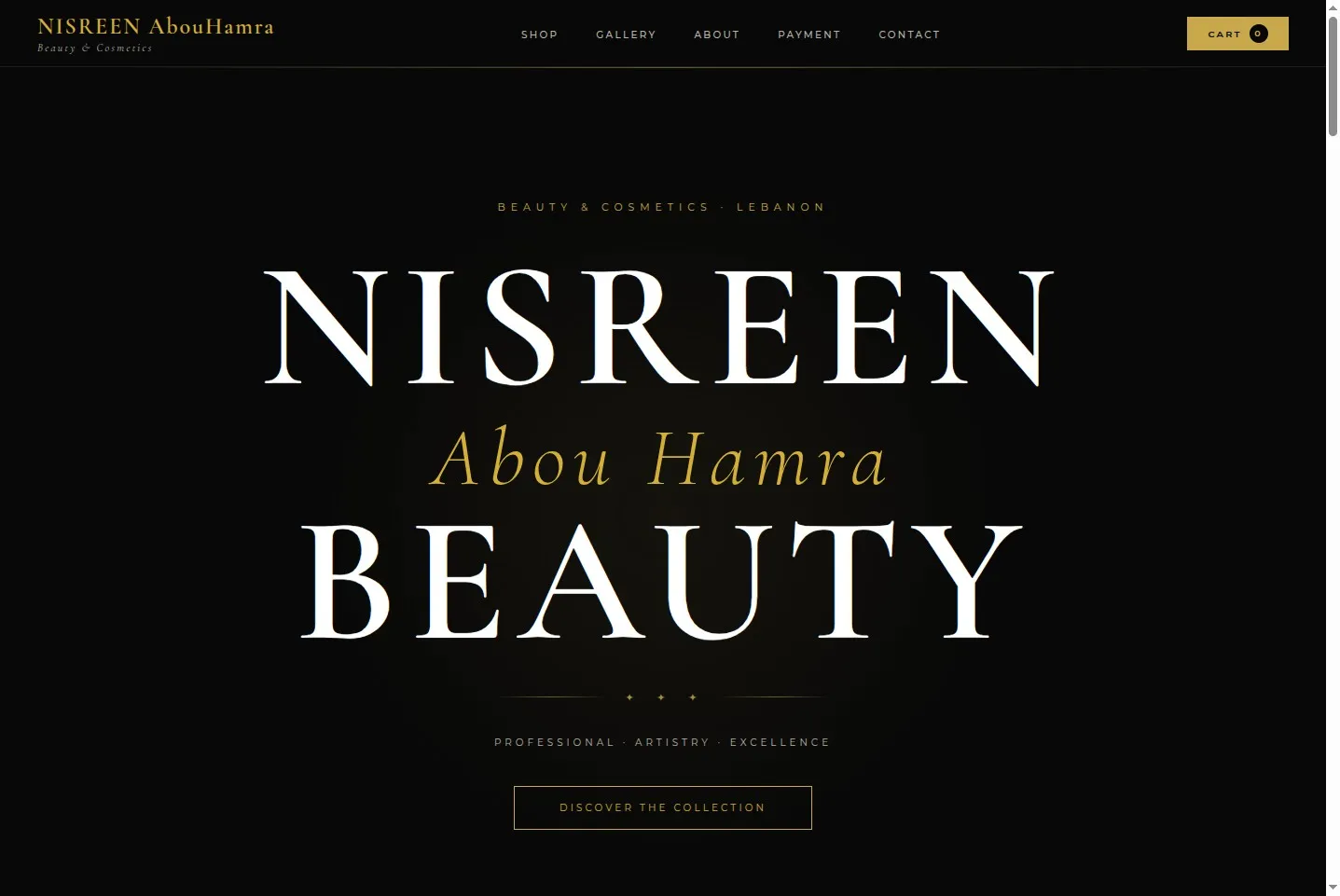 Nisreen Abou Hamra, a beauty and cosmetics online store designed and built by LeBasite